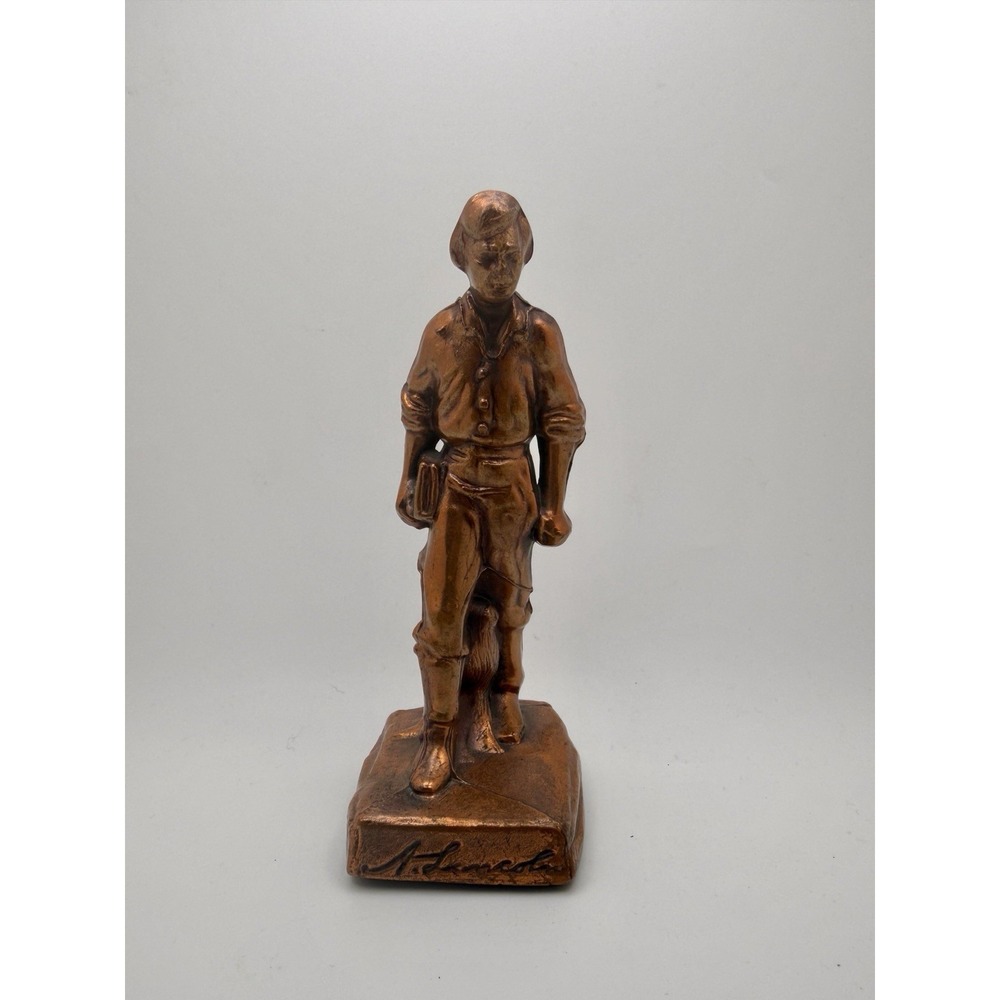 Vintage Young President Abe Abraham Lincoln Cast Statue Copper Clad Figure 5 3/4